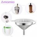 200 Fine Mesh Filter Stainless Steel Funnel Set with Fine Mesh Filter Cleaning Brush Kitchen Supplies for Liquid Transfer. 