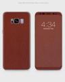 Samsung S8 Phone Skin Front Back And Sides Brown Classic Leather Texture Skin. 