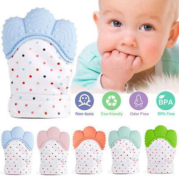 Baby Teething Mitten Happy Silicon Teether Nuby Mitt Glove Soft Candy BPA Free