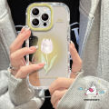 Art Tag Romantic Gradient Flowers Cover Compatible For IPhone 7Plus 14 15 12 11 13 Pro Max XR 8 7 15 Plus X XS Max SE 2020 Fashion Cartoon Tulip Luxury Make Up Mirror Bracelet Case.