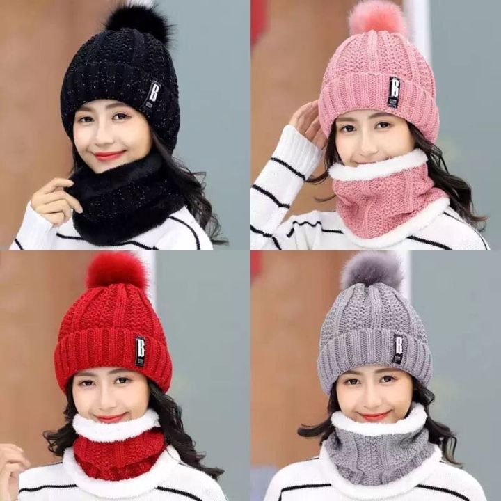 Winter%20caps%20for%20girls%20Knitted%20Scarf%20Hat%20Set%20Thick%20Warm%20Skullies%20Beanies%20Hats%20for%20winter%20cap%20s%20for%20Womens%20Outdoor%20Cycling%20Riding%20Ski%20Bonnet%20Caps%20Tube%20Scarf%20Rings%20-%20Image%208