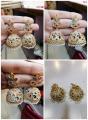 Indian earrings jhumka gold palated 1carat 100 % pure kundan. 