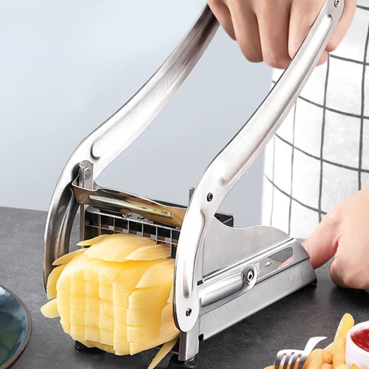 French Fry Cutter, Professional Potato Cutter Stainless Steel, Potato Slicer French Fries, Press French Fries Cutter for Potato