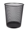 Office living room household round black paper trash can mesh waste bin wire metal decorative waste paper bin. 