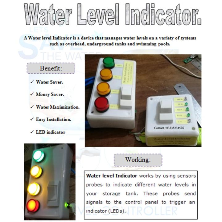 Water level Indicator with 9 volt battery 20 feet LAN cable free.