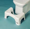 HTS  Potty Seat - Non-Slip Squatting Toilet Bathroom Seat Foot Rest Stool - for Kids and Adult (White), Doctor Stool, Commode Stool, Potty Step Stool for Western Toilet, Poop Stool. 