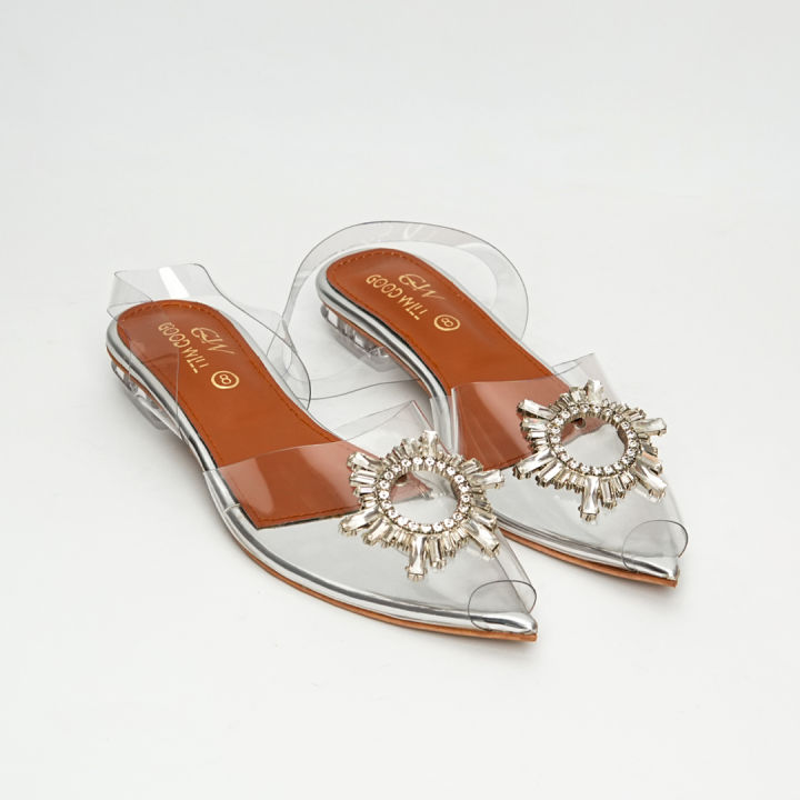 Transparent Flat Sandals Trending and stylish clear vinyl  kitten Flat for women