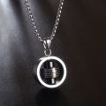 Personalized Lucky Wheel Spinning Pendant Necklaces for Men Hip-hop Fashion Titanium Steel Clavicle Chain Jewelry. 
