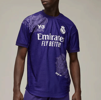 Mens Y-3 Fourth Jersey 23/24 Purple Flower Real Madrid Purple Jersey