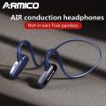 ARMICO New Bone Conduction Bluetooth Headset Open Ear Wireless IPX5 Waterproof AIR Conduction Headphones Bluetooth V5.0 - Sports Open Ear Wireless Headset Sweatproof w/Mic - for Cycling Running Driving Gym. 