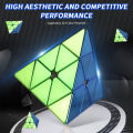 PinShang 2x2 3x3 Pyramid Magic Cube Magnetic Smooth Electroplating Speed Cube Toys Birthday Christmas Gift For Children Kids. 