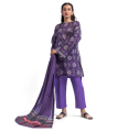 Maahru - Unstitched fabric for women - 2 Piece (Blended Lawn) - Plum Fusion. 