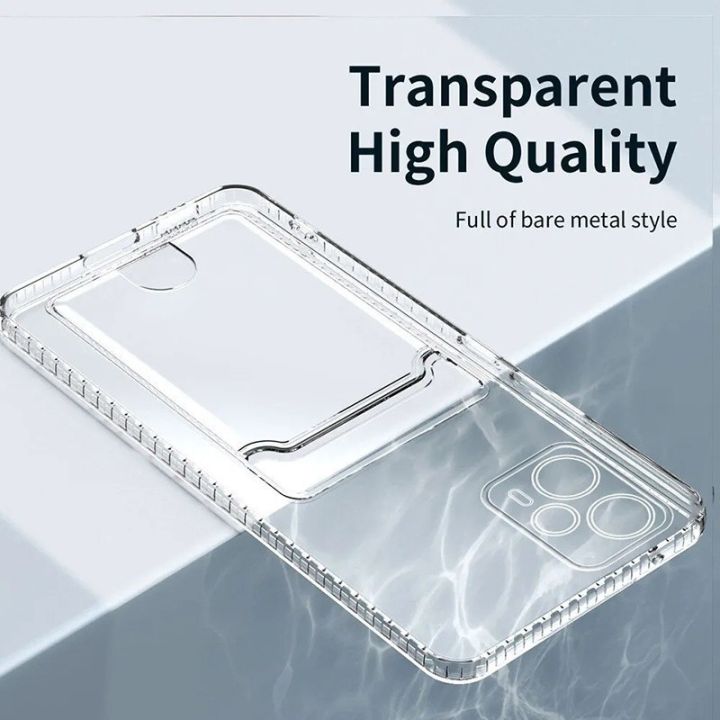 itel RS4 2024 Phone Case For itel RS4 itelRS4 R S4 RS 4 Transparent Card Holder Camera Lens Protection Fashion Shockproof Silicone Square TPU Soft Clear Casing Back Cover