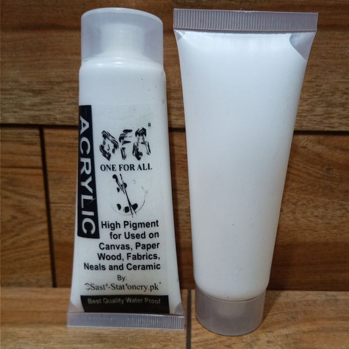 OFA Acrylic Color 85 Gm - 60 ML/ White / Acrylic Color / Acrylic Paint /  Big Tube / Acrylic Color Art # SS-AC85Gm-60ML - White