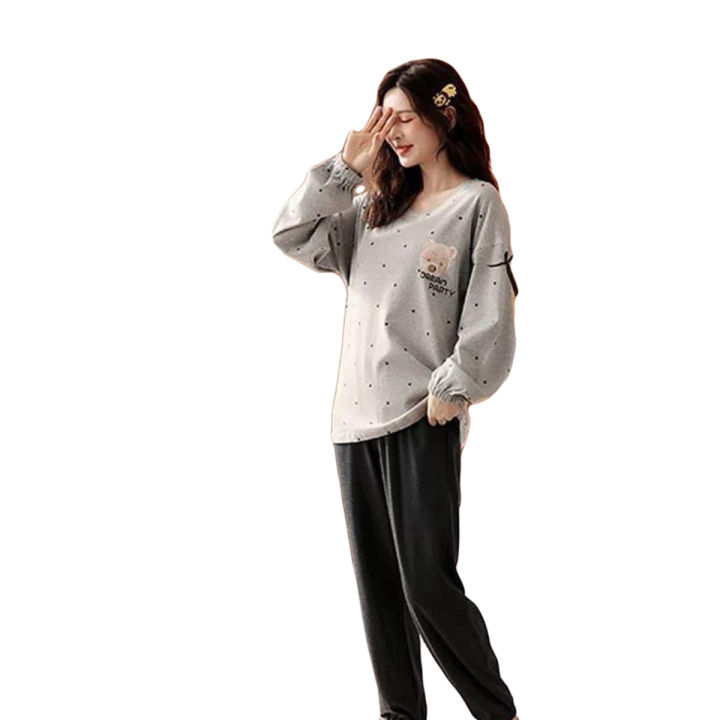 Teddy Bear Sleep Wear Night Dress with Shirt and Trouser