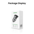 UGREEN USB C Car Charger, PD 20W QC18W Fast Car Charger Adapter, Dual Port Mini Aluminum Alloy USB Car Charger for iPhone 16 15 iPad, Galaxy S25 S24 Note 20 Google Pixel, LG. 