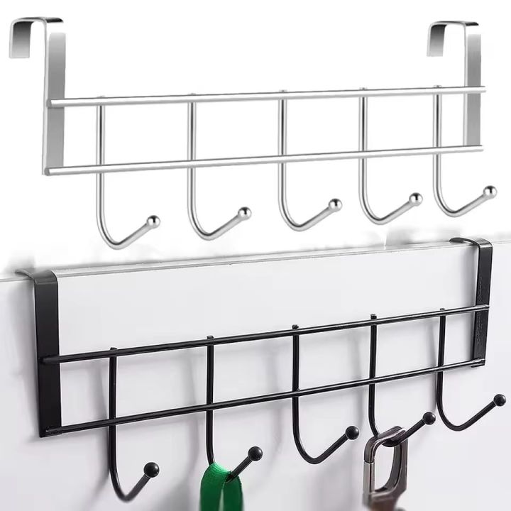 Stainless%20Steel%205-Hook%20Kitchen%20Cabinet%20Door%20Hook%20Bathroom%20Organizer%20Hanger%20Hooks%20Towel%20Hat%20Coat%20Clothes%20Cabinet%20Draw%20Door%20hook%20-%20Image%202