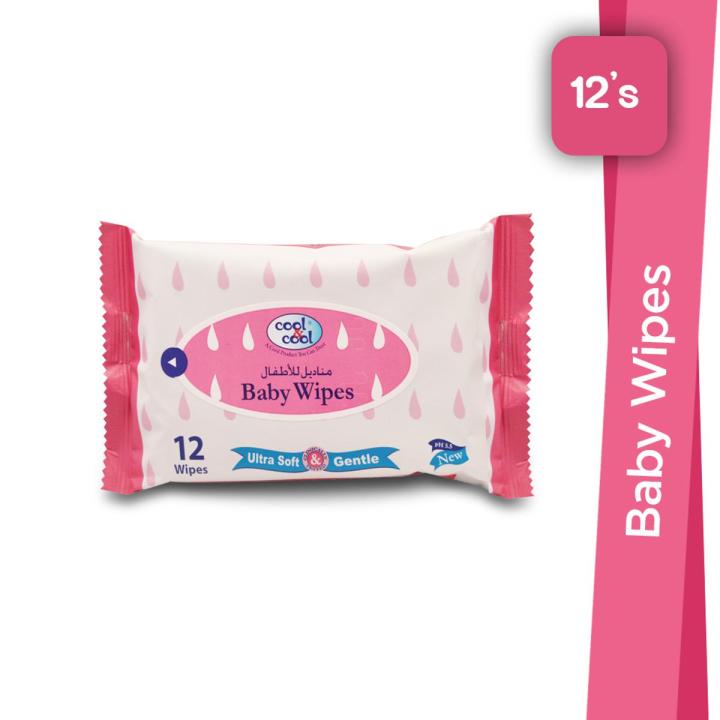 Cool and Cool Baby Wipes 12's Travel Pack