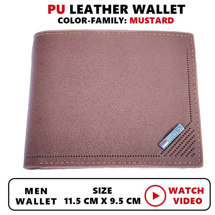 BOAIS Men’s PU Leather Classic Tri-fold Card Holder Wallet for Men