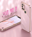 For Realme 7i / Realme C17 Back Cover Fashion Shiny Plating Square Bumper Camera Protection Case Soft Silicone Shockproof Protective Mobile Phone Cases. 