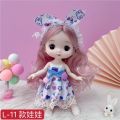 High-profile figure 17 cm Doll Big Head Cute Baby 8 Points BJD Children's Toy Little Princess Girl's Birthday Gift. 