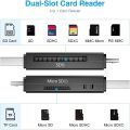 Vanja SD Card Reader, Micro USB OTG Adapter and USB 2.0 Portable Memory Card Reader for SD TF SDXC SDHC MMC RS-MMC Micro SD Micro SDXC Micro SDHC Card and UHS-I Cards. 