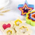 5Pcs Biscuit Cutters Shapes Cookie Cutter Set Plastic Cake and Pastry Cutters Shape Playdough Cutters Small Cookie Molds for Cake, Sandwich, Fondant, Candles Making etc. 