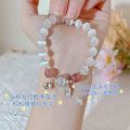 Original design opal, aquamarine, moonstone, crystal women's bracelet, light luxury, elastic bracelet, live supply. 