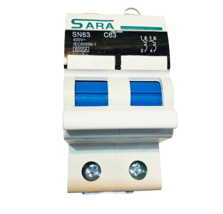 Double Pole Safety Circuit breaker 32A 63A AC By Sara