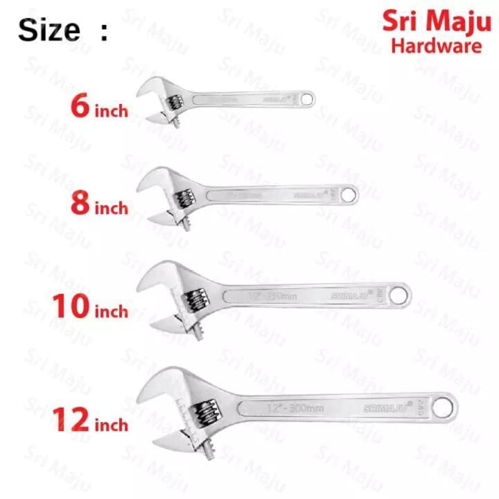 Adjustable Wrench - Sizes 6 Inch , 8 inch , 10 inch , 12 inch Adjustable Spanner Wrench Wide Jaw Opening Spannar DIY Drop Forged Heat Treated Opener Spanar