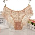 Women Full Lace Panties High-Crotch Transparent. 