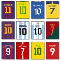 Decorative wall art photos of famous football legends' jerseys canvas posters, football players, sports stars, home bar room.. 