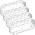4 Pieces Clear PVC Zipper Pen Pencil Case, Big Capacity Pencil Bag Makeup Pouch with Zipper for School Office Stationery(White). 