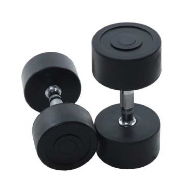 ZH Fitness Dumbbell Set With Rubber Coated Dumbell Black Pair - 2kg (2+2 = 4 kg)
