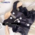 Adorable Cat Princess Dress with Bow-knot Faux Pearl Design Extra Soft Summer Ready Pet Outfit. 