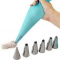 8 PCS/Set Silicone Icing Piping Cream Pastry Bag + 6 Stainless Steel Nozzle Set DIY Cake Decorating Tips Bakeware Utensil for Cook Tool & Gadget Sets. 