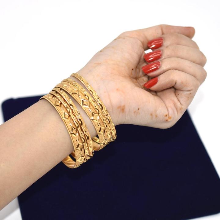 Set of 6 Bangle New Design (Chori Kara) bl24gde4b-5