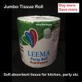 Jumbo tissue roll - Leema kitchen and party roll. 