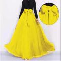 Yellow long skirt/skirt with ribbon/trending skirt for women's/Maxi for women's. 