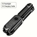 Portable UV Flashlight UV395NM Zoomable ABS Torch 3 Modes Camping Ultraviolet Flashlights For Pet Stacks Fluorescent Detection. 