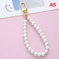 Vintage Korean Fashion Pearl Keychain Women Girl Gold Metal Chain Key Ring. 