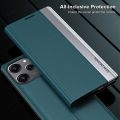 For Xiaomi Redmi 12 4G Simple Solid Color Anti Fingerprint Leather Case for Mi Redmy 12 6.79 inch Flap Holder Luxury Leather Magnetic Phone Case. 
