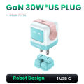 UGREEN Uno 30W GaN Robot Fast Charger with Dynamic LED Display, USB C PD 3.0 Compact Wall Charger for iPhone 16 15 Pro Max, Samsung Galaxy S25 S24 Ultra, Xiaomi 15 Pro. 