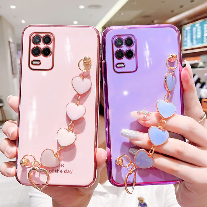 For%20OPPO%20A54%20Back%20Cover%20with%203D%20Love%20Heart%20Wristband%20Chain%20Fashion%20Bracelet%20Shiny%20Plating%20Phone%20Case%20Soft%20Silicone%20Bumper%20Protective%20Cover%20-%20Image%203