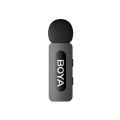 3 Years Warranty - BOYA BY-V20 Wireless Microphone System with USB Type-C Connector for Mobile Devices (2.4 GHz) Plug Play Lapel Clip-on Mic, Cordless Omnidirectional Mini Condenser Mic for Interview Video Podcast Vlog Recording. 