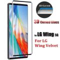 Tempered Glass For LG Wing 5G Curved Glass Full Coverage Side Glue Screen Protector - BLACK. 