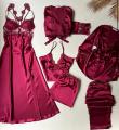 "6-Piece Bridal Nighty Set - Silk Jersey Fabric, Standard Size". 