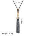 New Boho Shiny Black Long Necklace Kpop Tassel Sweater Chain Joker Lady Neck Decoration. 