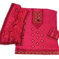 Hot Pink (Aatshi Gulabi) 3 Piece Unstitch Sindhi Embroidery Suit/Traditional Suit/Sindhi Embroidery/Aari Embroidery Machine. 