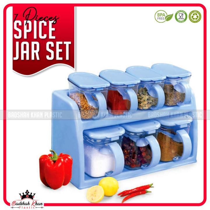 7 Jar Masala Pack Masala Box Spice Rack box with Automatic Lid Cooking Joie Deluxe